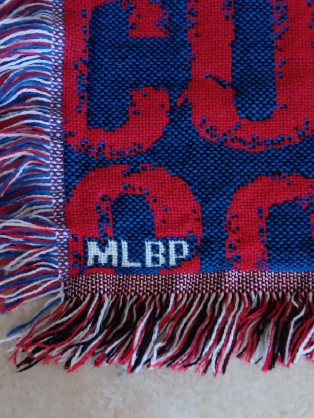 Chicago Cubs Blue and Red Baseball Throw Blanket by - Picture 5 of 7